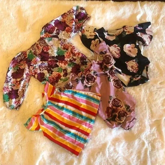 Bundle of 4, three onesies and one cute, Rare Edition top - Picture 2 of 10